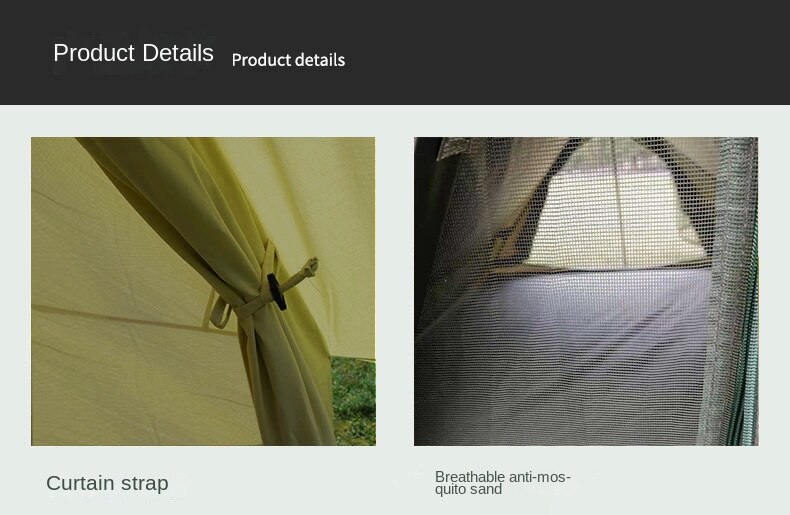 Cheap Goat Tents Outdoor Camping Retro Tent 2 Person Self Driving Camping Protection against Heavy Rain Cabin Type A  Shaped Tent Oxford Cloth   